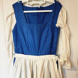 Handmade Belle Costume with Apron – Fits Renaissance Faire or Hobbit Style